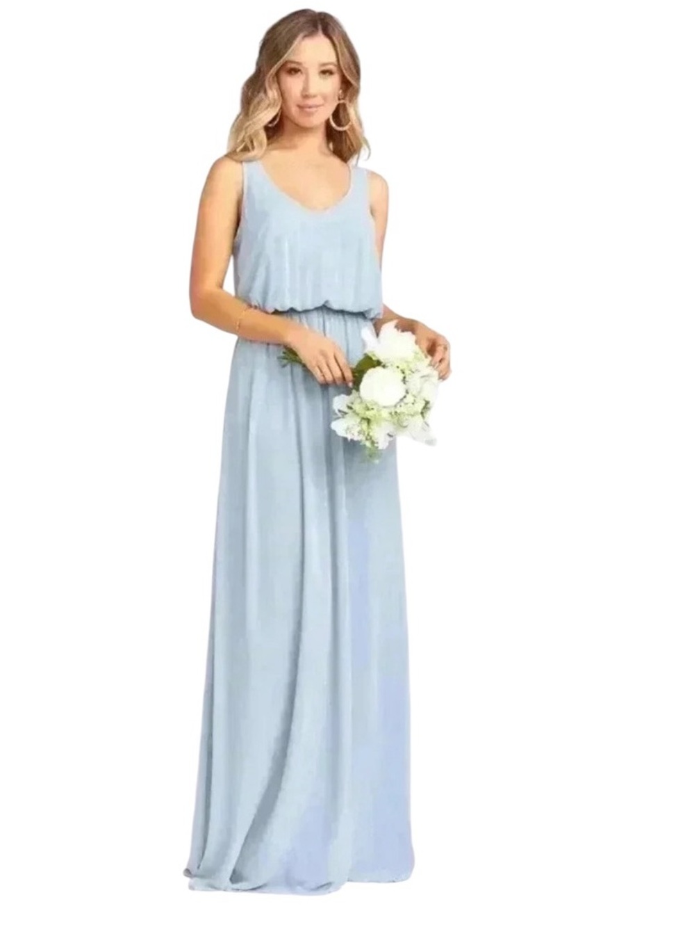Show Me Your MuMu Kendall Maxi Bridesmaid Wedding Dress in Steel Blue Ch…